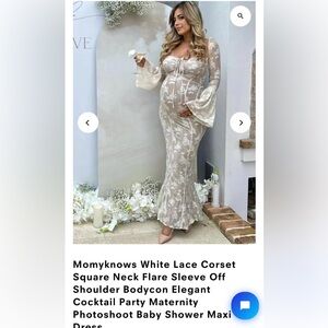 Momyknows baby shower maxi dress size medium